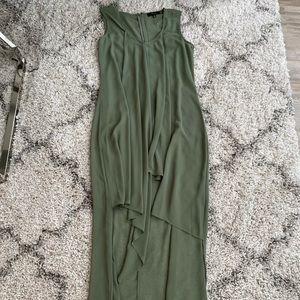 NENE by NeNe Leakes Women's Sleeveless Sheer High-Low Olive Green Dress Size 6